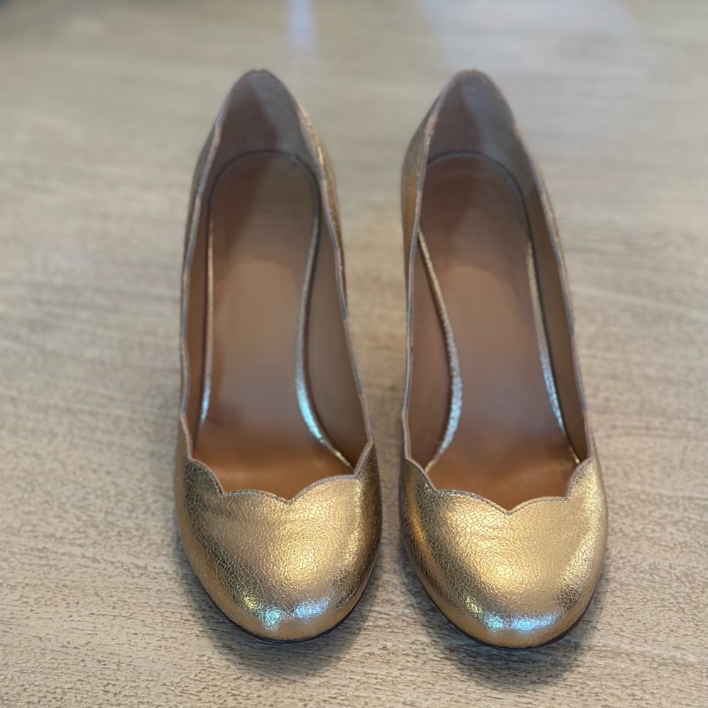 Gold block heels